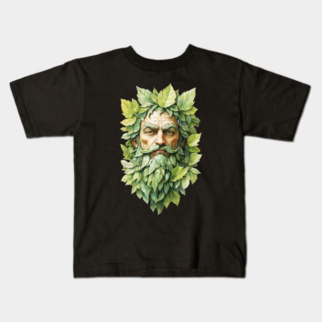 Green Man Wicca Witch Witchcraft Pagan Gift Kids T-Shirt by Witchy Ways